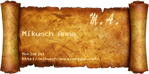 Mikusch Anna névjegykártya