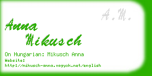 anna mikusch business card